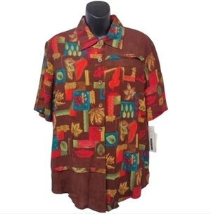 C.M. Shapes Vintage Women's Button Down Shirt/Top Size S NWT
